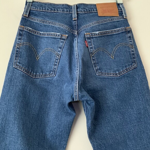 Levi's Premium 501 Jeans Blue Chewed Hem Skinny 24 - Picture 9 of 16